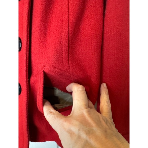 Old Navy Red Double Breasted Wool Blend Peacoat Jacket Women's Medium - Picture 4 of 11